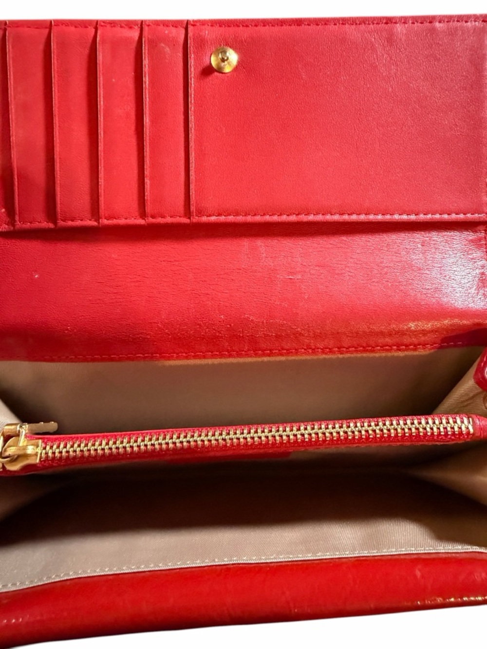 Vintage Nina Ricci Red Leather Continental Wallet Embossed NR Logo - Picture 3 of 6
